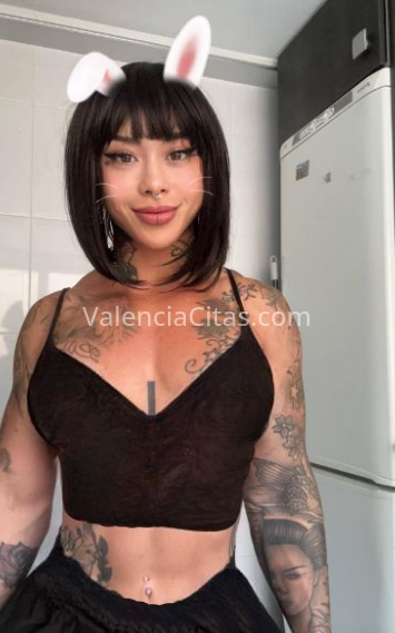 Yumiko, chica tatuada española. 620474304. Citas en VALENCIA, VALENCIA. www.valenciacitas.com.